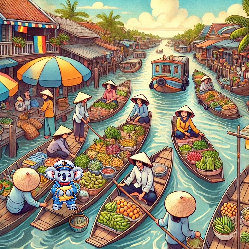 Captain PillowBelly explores A floating marketing in Vietnam