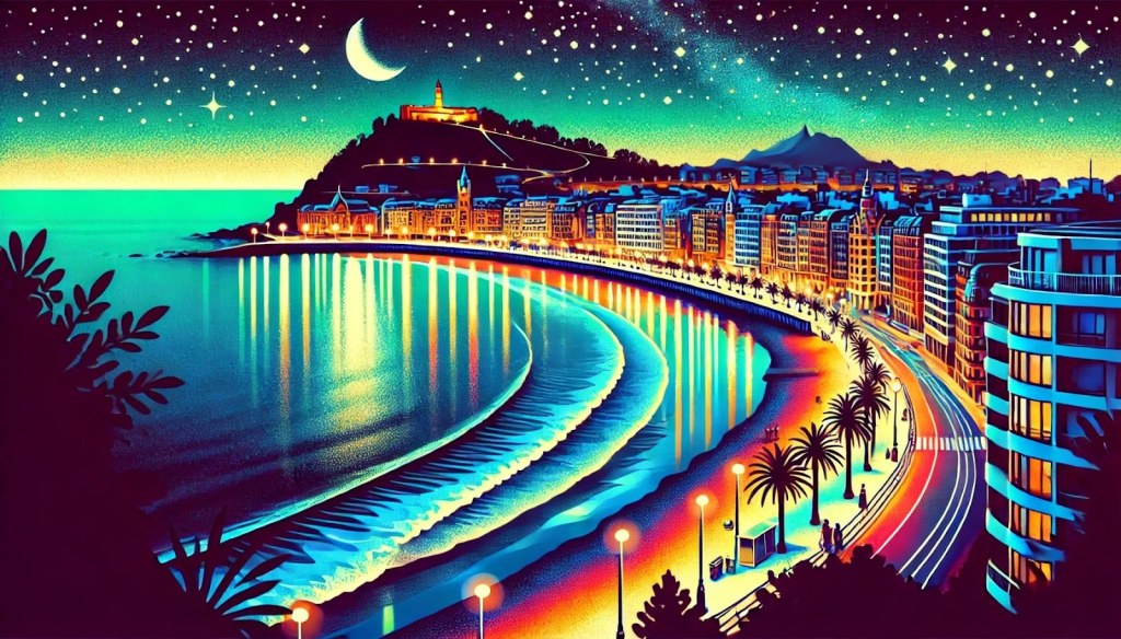 Night time in San Sebastián 