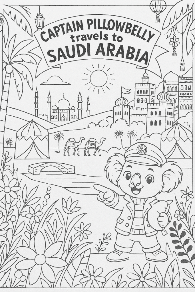 Captain PillowBelly travels to Saudi Arabia - Coloring Book, free download