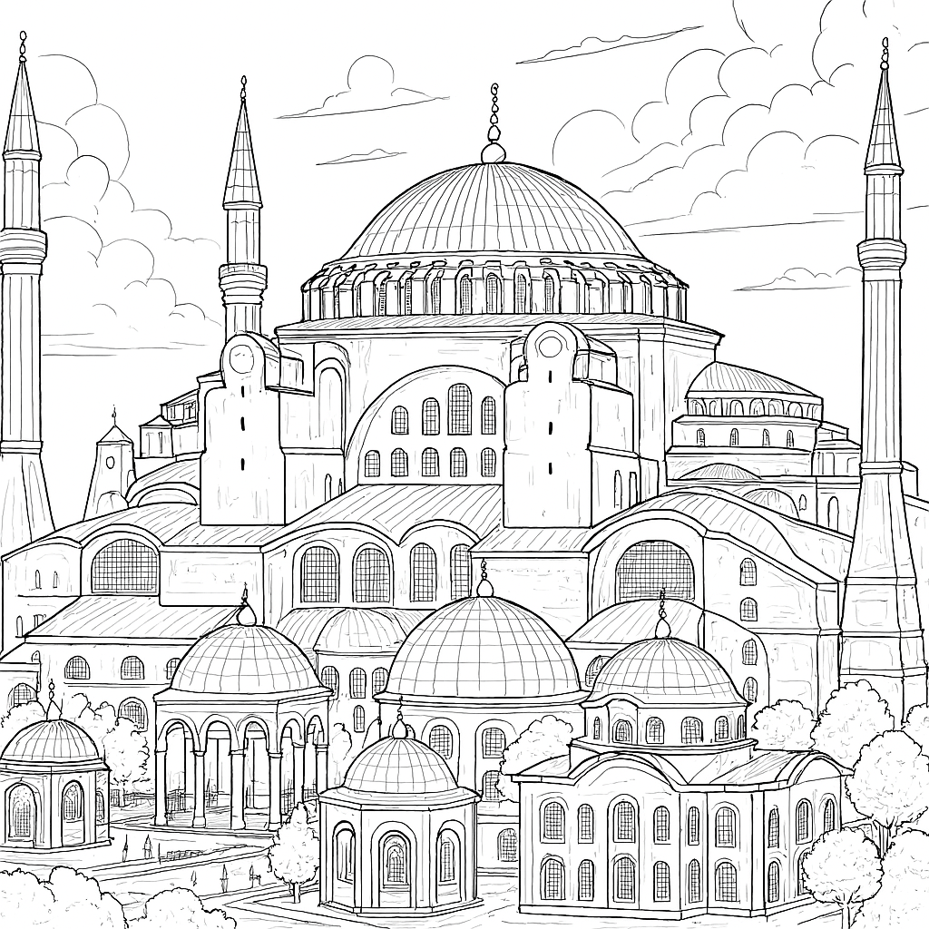 Captain PillowBelly Explores Istanbul, Turkey. coloring Book. 