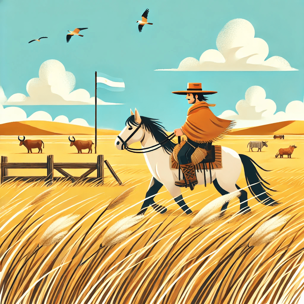 A gaucho in the pampas in Argentina